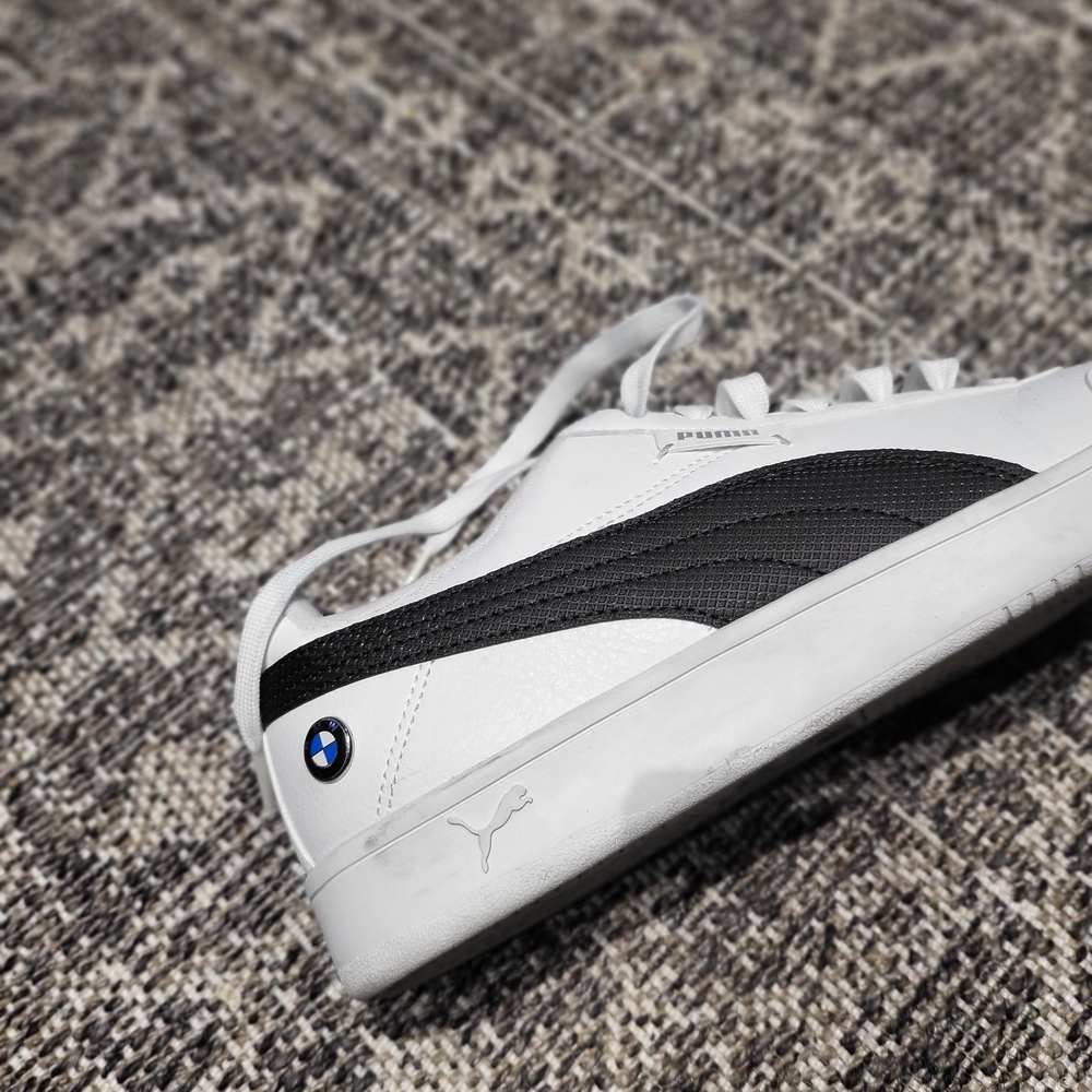 Puma White and Black Sneakers with BMW Logo